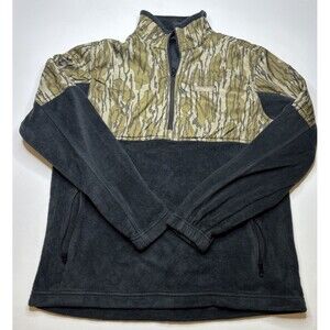 MEN'S LARGE COLUMBIA PHG FLEECE OVERLAY BLK/CAMO 1/4 ZIP JACKET